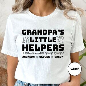 Grandpa's Little Helpers Shirt, Personalized Grandpa Shirt with Grandkids Name